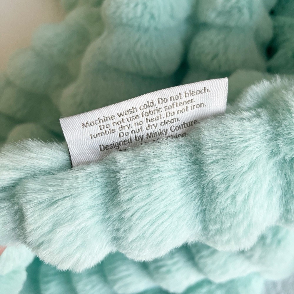 Minky Couture Teal Infant Blanket Plush Lovey - Picture 6 of 8